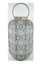 Antique metal lantern with glass insert