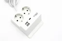 Table socket with USB-A and smartphone holder, 2-way