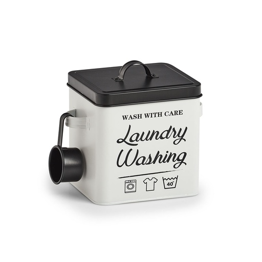 "Washing powder box "Laundry", metal, white/black image"