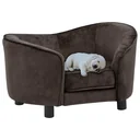 Dog bench 69x49x40 cm plush brown
