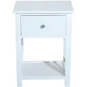 Side table bedside table with drawer wood white