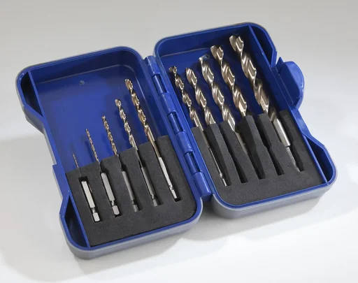 "HSS Cobalt drill bits, 10-piece set with hexagon socket image"