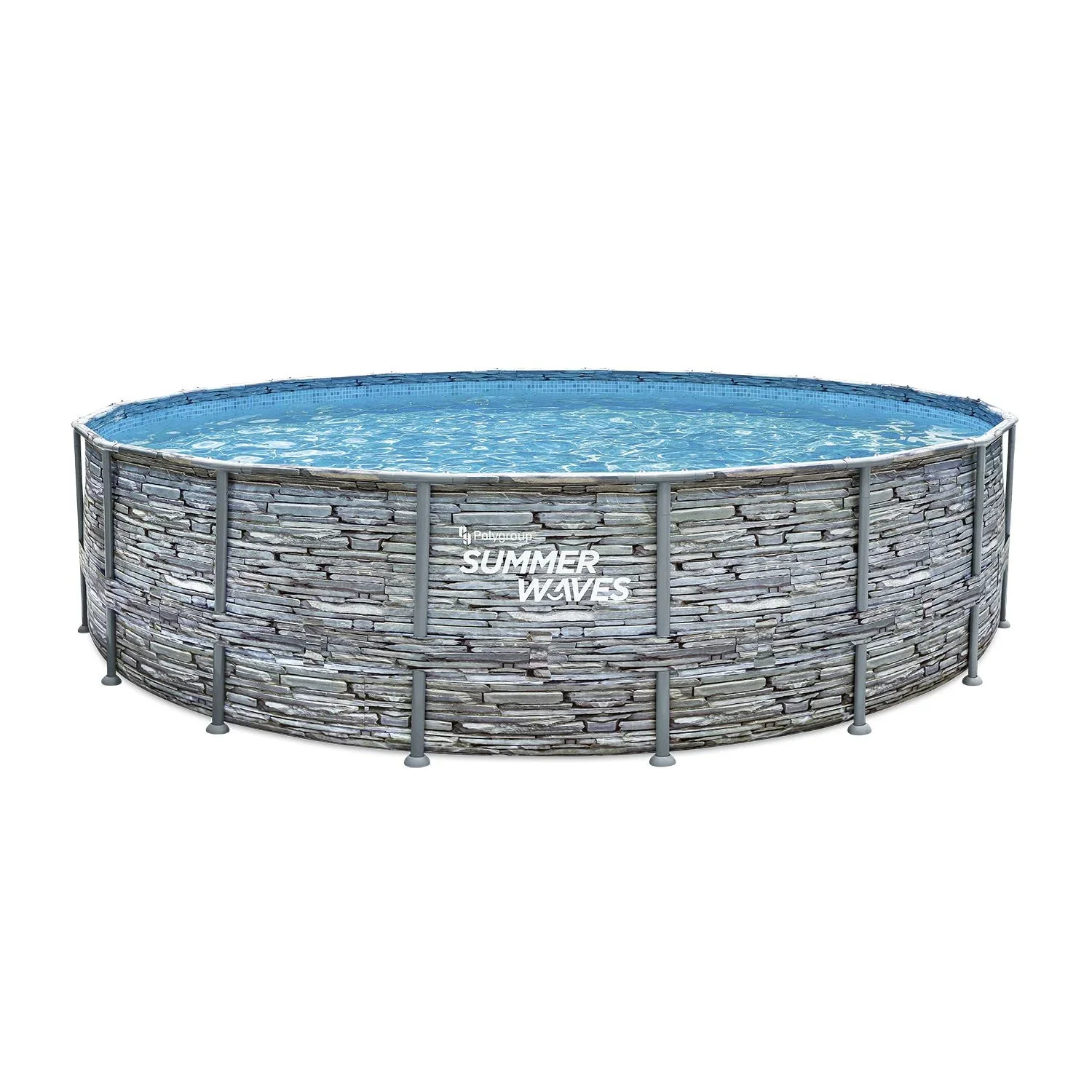 Summer Waves Elite Frame Pool Ø549 x 132 cm, Teak-look