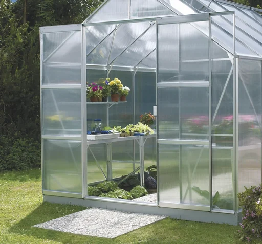 "Door extension for greenhouse “Merkur”, without glazing, aluminum image"