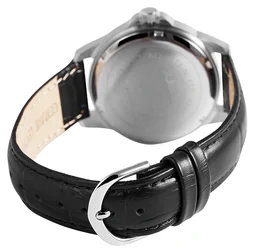 Analoge herenhorloge met echt leren band en datumweergave