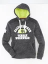 Hoodie, color black/lime mottled, size M