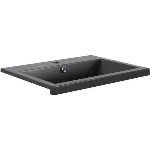 "Concept washbasin polyconcrete 60cm black image"