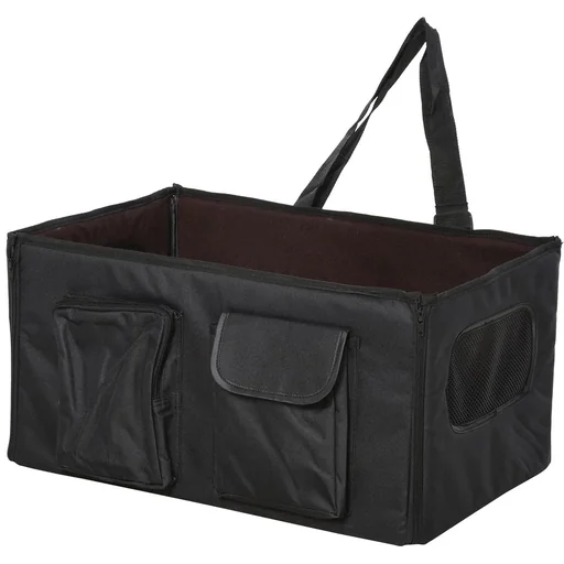 "Dog transport box for the car, black image"