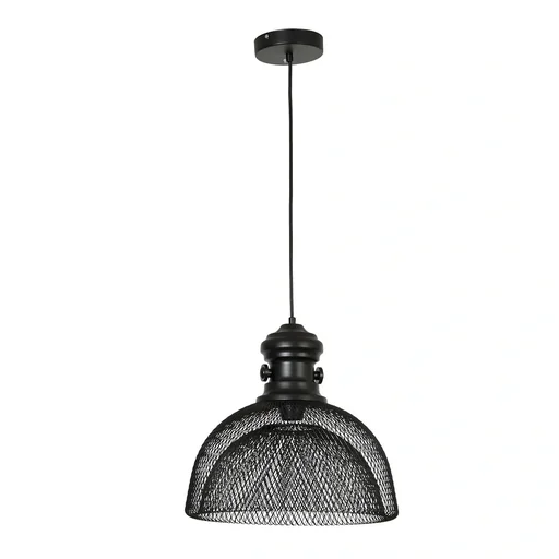 "Pendant light, ceiling lamp, ceiling spotlight, modern style, E27, 40 W, kitchen, bar, living room, bedroom, steel, black image"