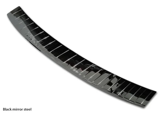 "Stainless steel loading sill protector, Skoda OCTAVIA III ESTATE, FL 2016-2019 - high-gloss black. OEM quality image"