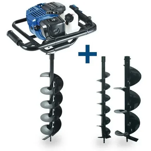 "Professional drill 52cc - petrol engine - including 3 drill bits - 100/150/200mm. image"