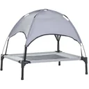 Pet bed with canopy gray, black