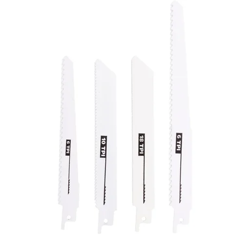 "Reciprocating saw blades 4 pieces - 3x 150 mm, and 1x 200 mm - 6, 10 and 18 TPI image"