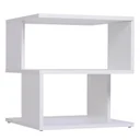 Side table bedside table with modern design, chipboard, white, 40x40x43 cm