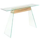 Wall table 120x30x76 cm MDF and glass color oak