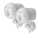 LED spotlight MB380 with motion detector, 2-pack, white, 400 lumens, IP66