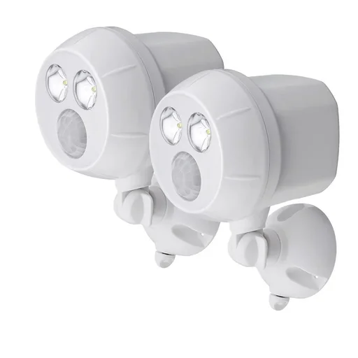 "LED spotlight MB380 with motion detector, 2-pack, white, 400 lumens, IP66 image"