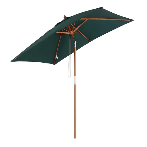 "Parasol Foldable garden umbrella Beach umbrella 3-level adjustable fir wood + polyester green 200 x 150 x 230 cm image"