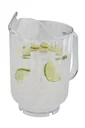 Pitcher, Ø 13 cm, H: 21 cm, Capacity 1.5 L - Beer mug, carafe for lemonade, water carafe, plastic, transparent