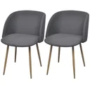 Dining room chairs 2 pieces fabric dark grey