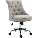 Upholstered chair with Chesterfield backrest, light grey