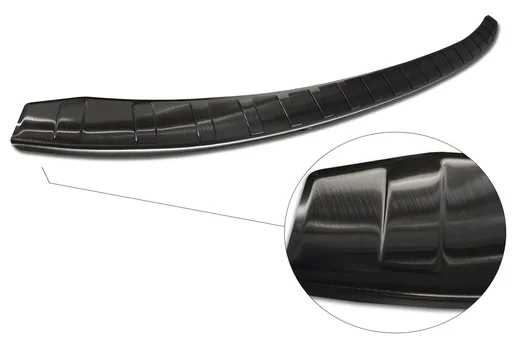 "Stainless steel loading sill protector, BMW i3 (i 01), FL 2017>, - graphite/black, OEM quality, brushed image"