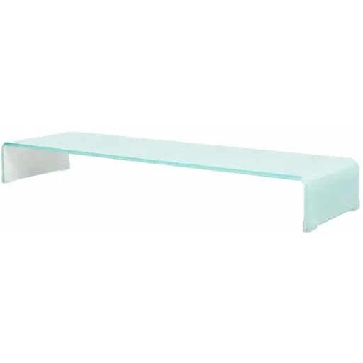 TV-Schrank Monitorerhöhung weiß 100x30x13 cm Glas