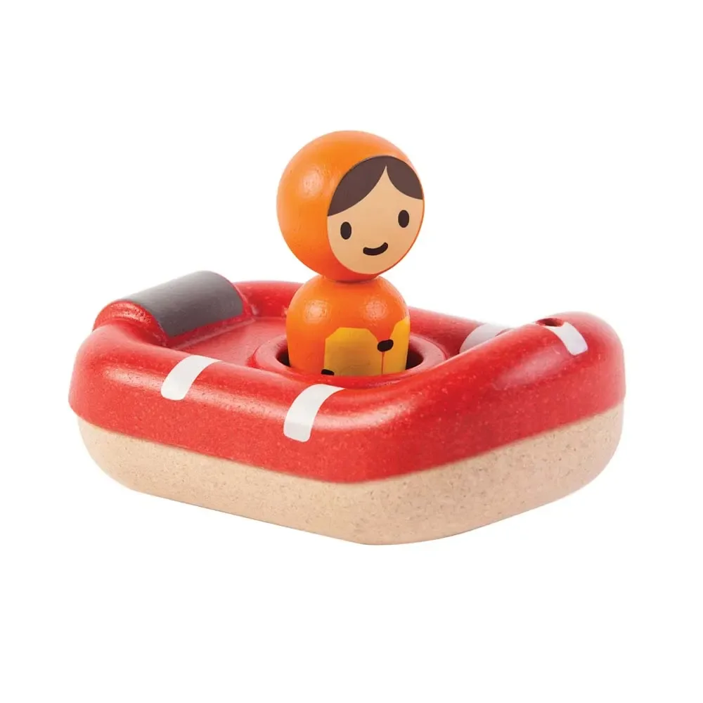 "Plan Toys badkuip boot hout rood image"