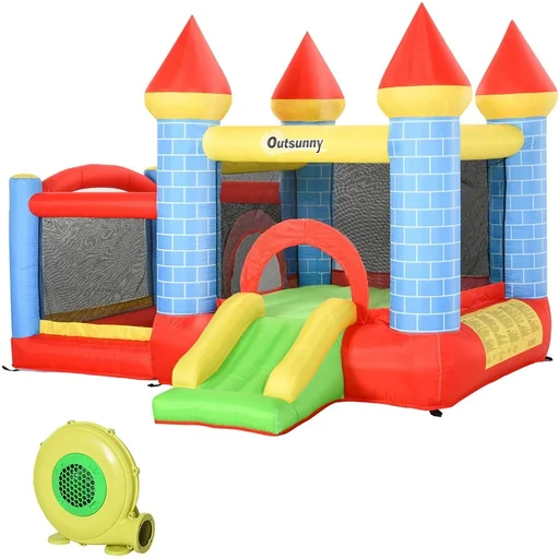 "Inflatable bouncy castle with slide P image"
