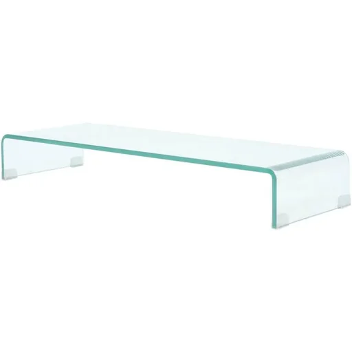 "TV cabinet/monitor riser transparent 90x30x13 cm glass image"