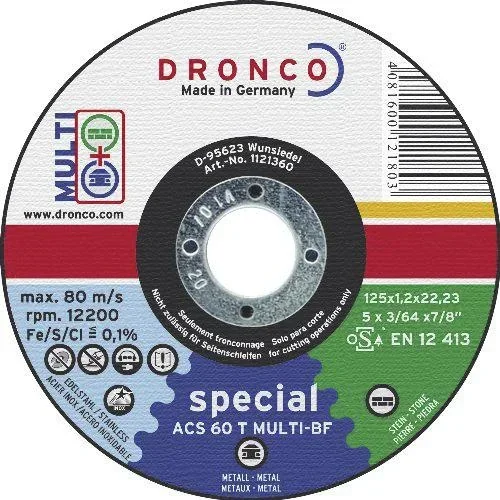 "Cutting discs ACS 60 T - Multi 125 mm, 10 pieces in a practical metal tin image"