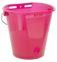 Calf drinking bucket 8 l, pink transparent with scale