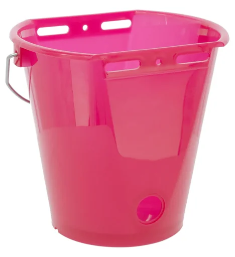 "Calf drinking bucket 8 l, pink transparent with scale image"