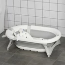 Baby Bathtub Foldable Baby Bathtub with Bath Mat Suitable Age: 0-3 Years PP Plastic TPE Green+White