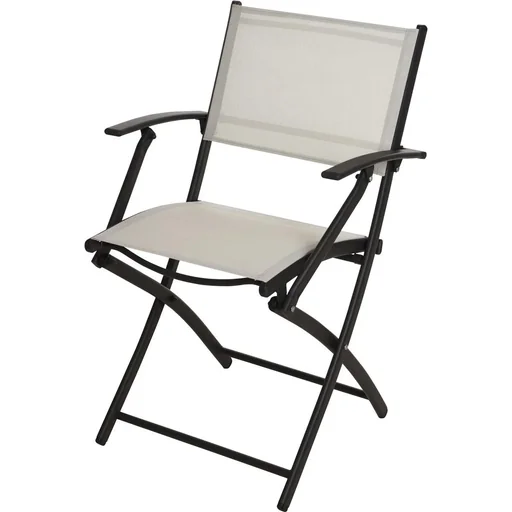 "Pro Garden Folding Chair / Folding Chair / Garden Chair / Camping Chair - with Armrests - 54X56X83.5cm - White image"