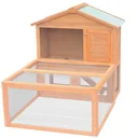 Rabbit hutch with wooden run