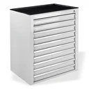 Drawer cabinet / tool cabinet mammut, 10 drawers, RAL 7035