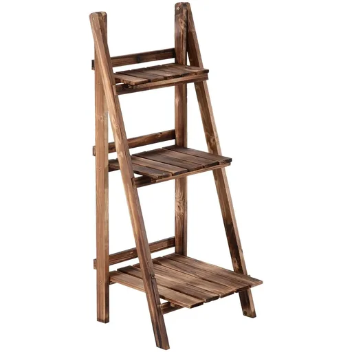 "Plant stairs L40 x W37 x H93cm flower shelf 3 steps fir wood image"