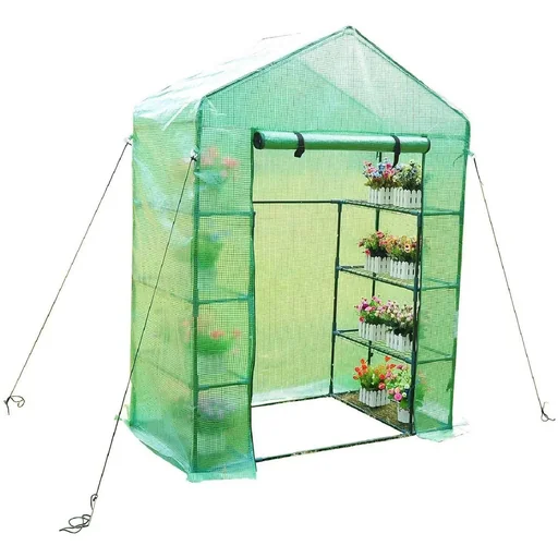 "Plant house greenhouse with 4 shelves image"