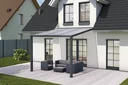 Patio roof Pro, white, 3 x 3 m - polycarbonate white striped