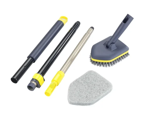 "2 in 1 indoor and outdoor wiper, with telescopic handle and 2 attachments image"