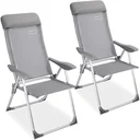 2x folding garden chairs - aluminum grey