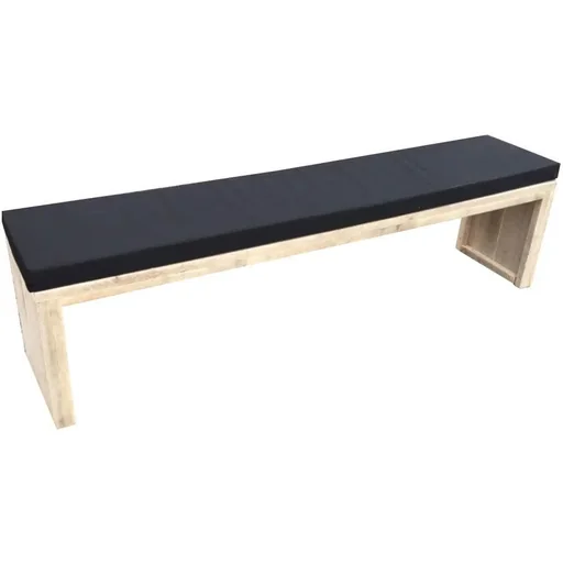 "Garden bench frame wood 160 cm including water and dirt-repellent cushion black image"
