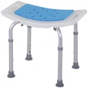 Shower chair bath stool 6-level adjustable bath chair shower seat bathing aid aluminum alloy PE EVA blue+white+silver 52