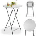 Bar table foldable white, wood decor type