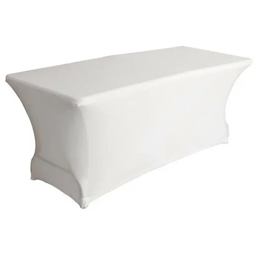 "Rectangular table cover - Stretch - 75 x 180 x 74 cm - White image"