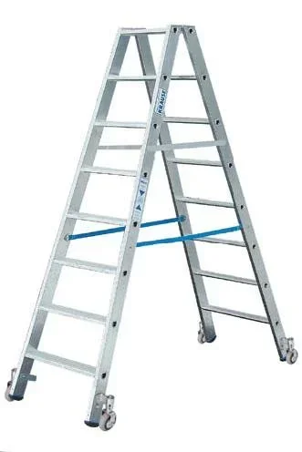 "Step double ladder 2 x 4 steps ladder aluminum mobile image"
