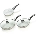 Cerafit Mont Blanc pan set with click handle, 7 pieces - stainless steel pans with special ceramic non-stick coating