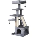 Cat scratching post with play balls