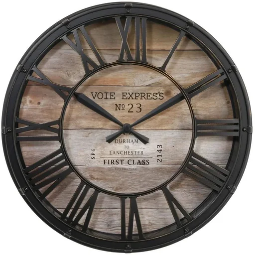 "NL Vintage Clock - 90 cm - Metal - Black image"